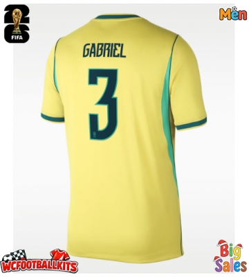 Brazil Gabriel Magalhaes #3 Replica Home Stadium Shirt World Cup 2026 Short Sleeve